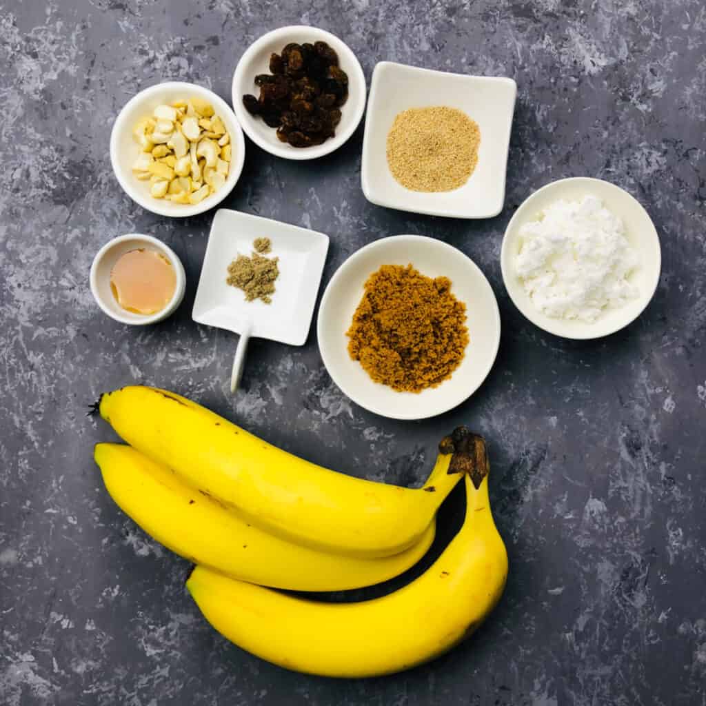Balehannu rasayana / banana salad ingredients