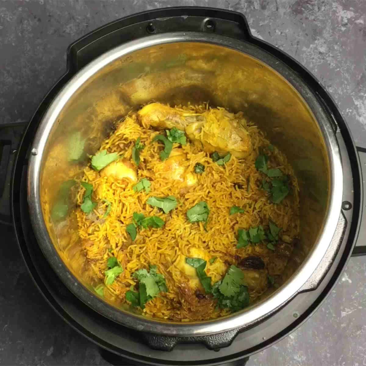 Chicken pulao made in instant pot.