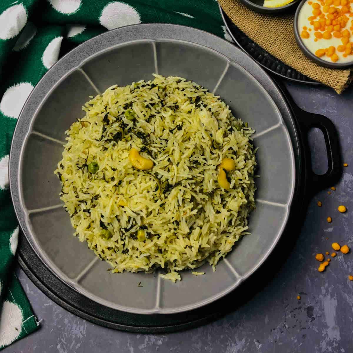Instant Pot Methi Pulao (Methi Rice Recipe) - Easy Indian Cookbook