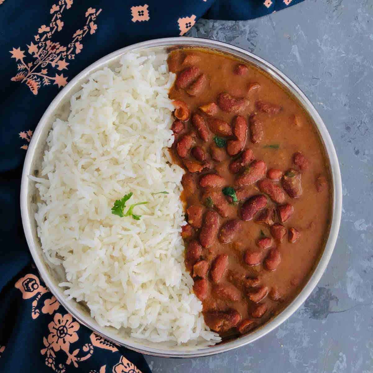 rajma served with steamed rice