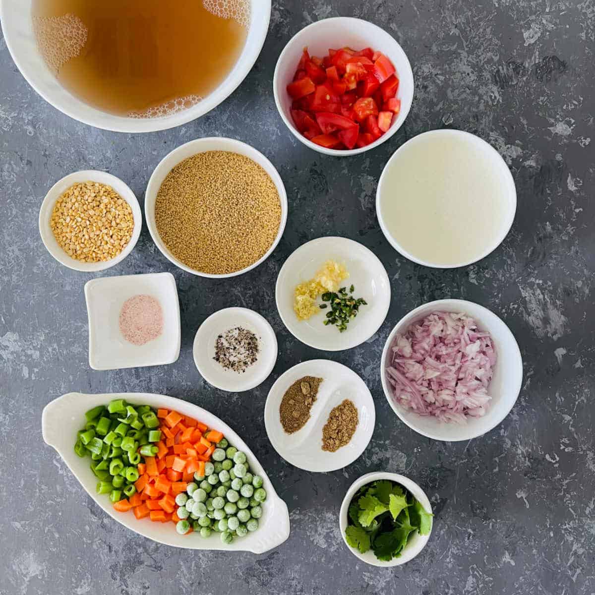 ingredients to make millet soup