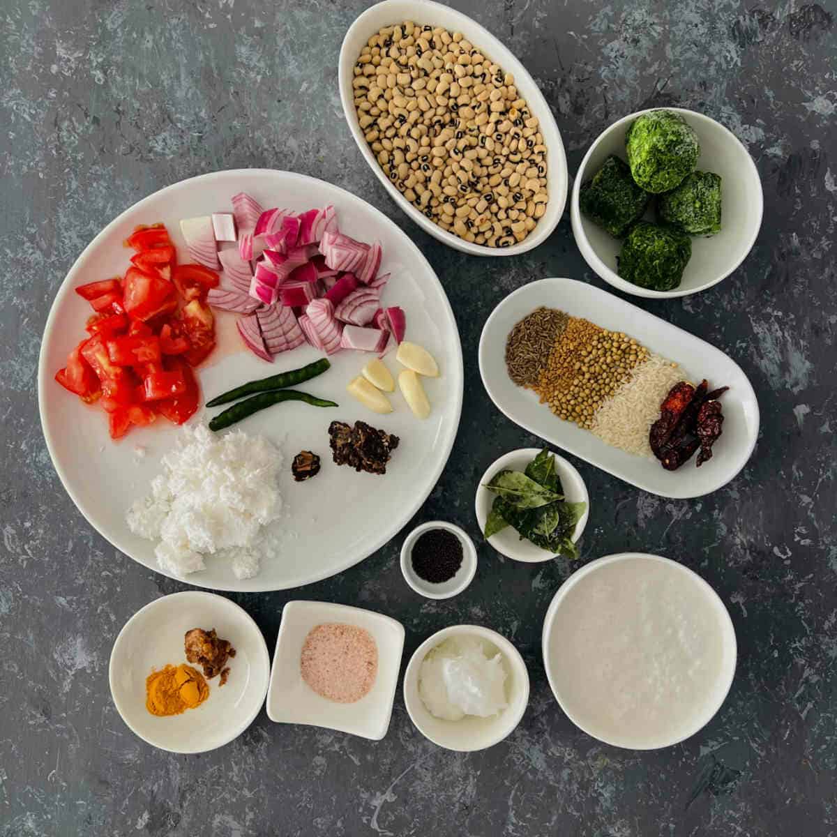 ingredients to make Black Eyed Peas Curry