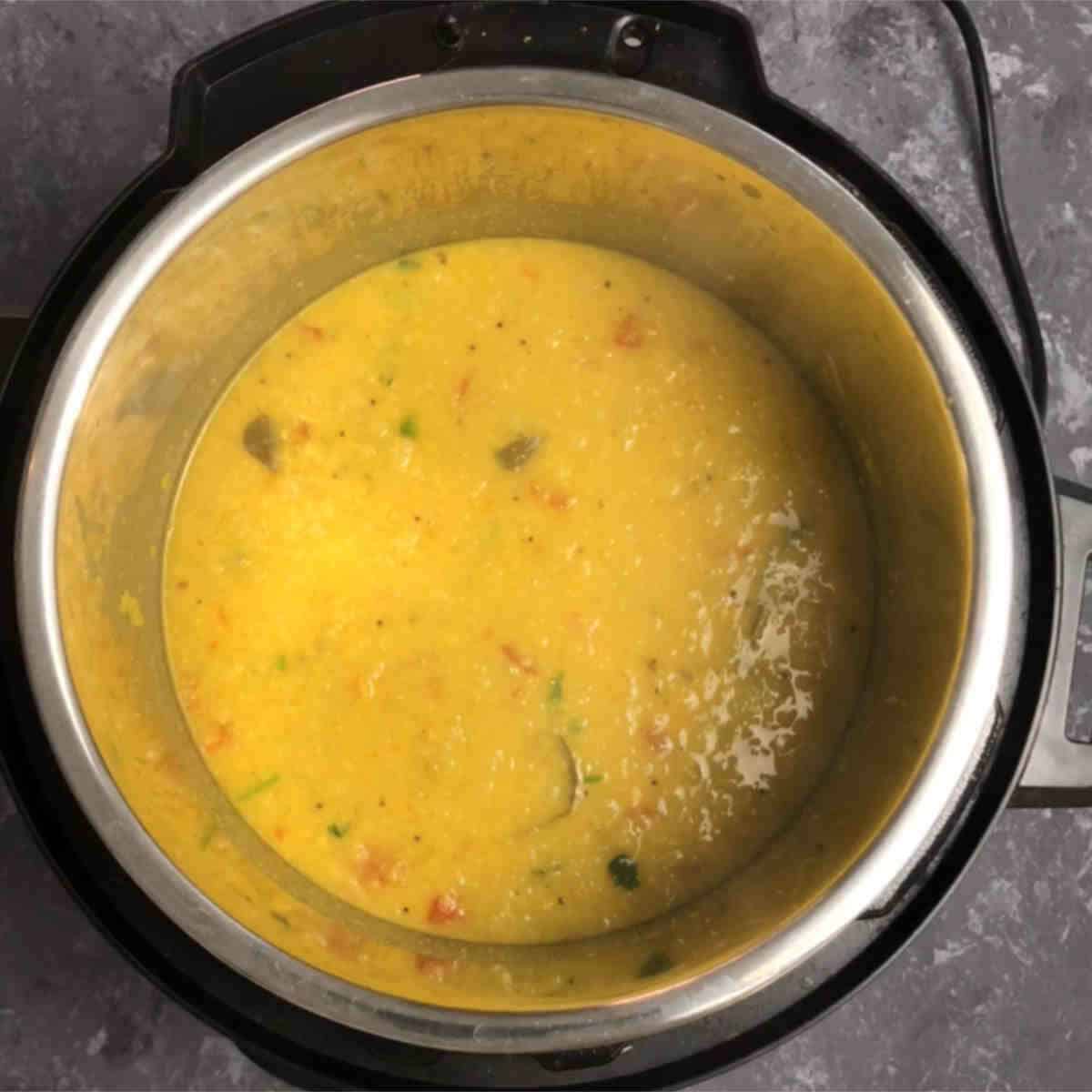 cabbage dal made in instant pot