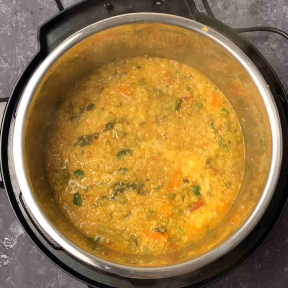 Millet khichdi made in instant pot.