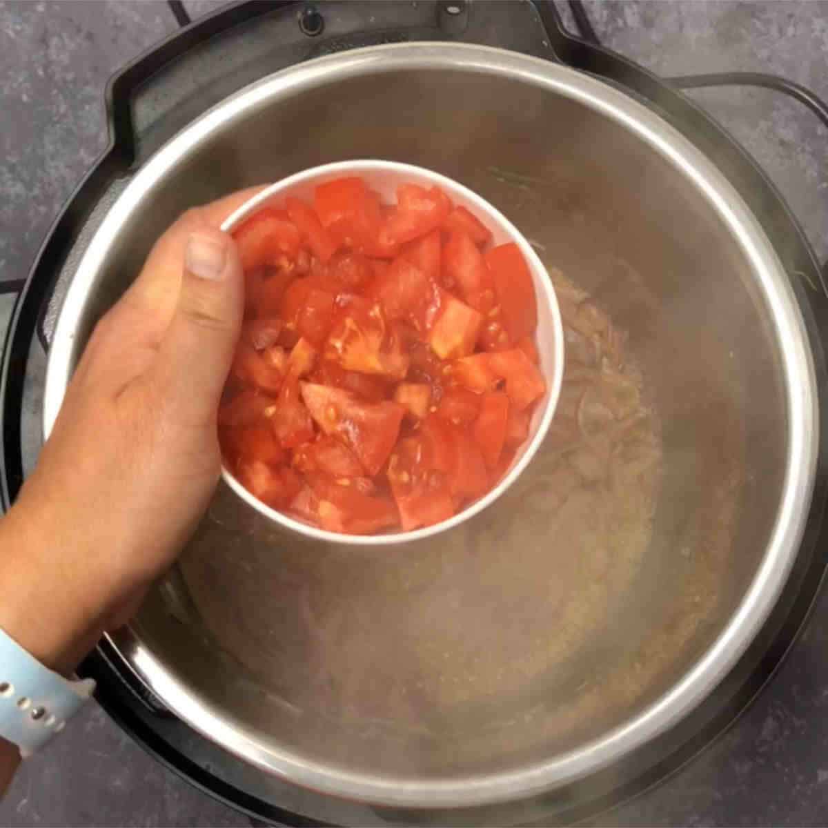add chopped tomatoes.