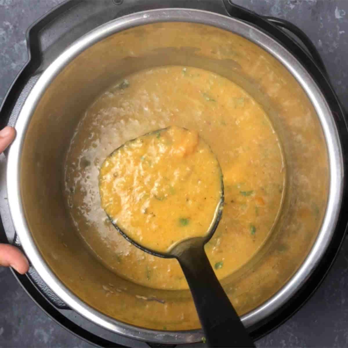 vegan mulligatawny soup made in instant pot