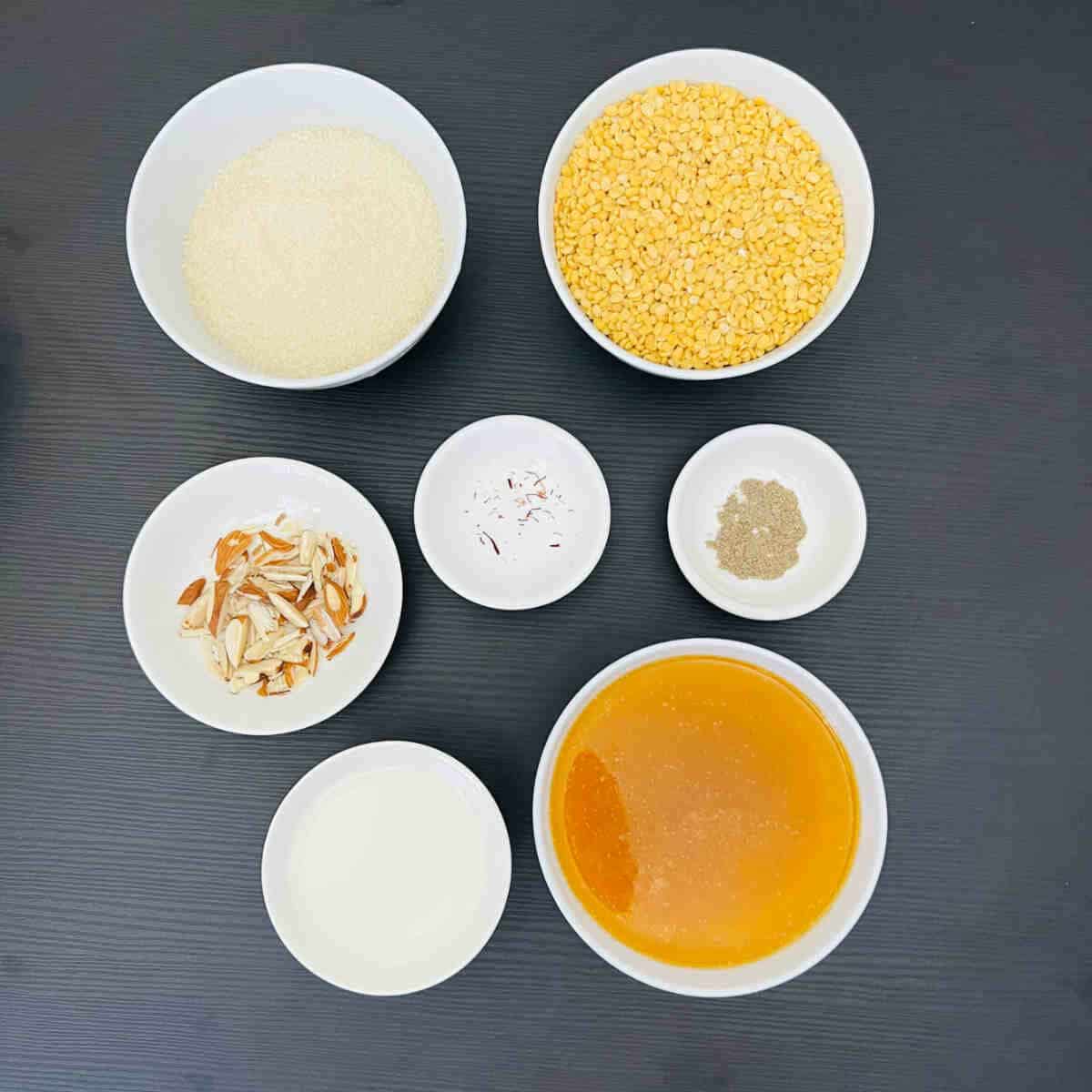 ingredients to make moong dal halwa in instant pot.