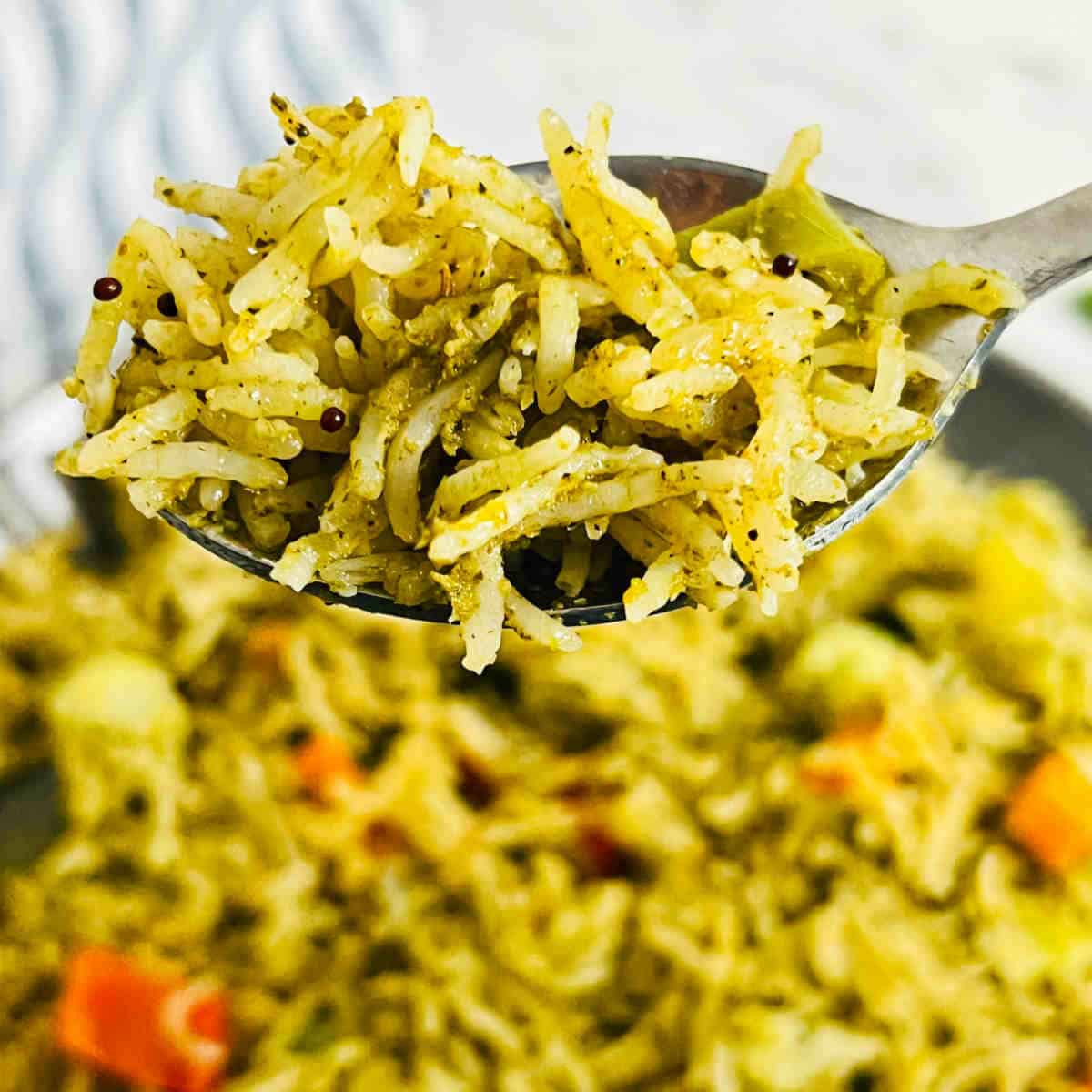 perfectly cooked rice in the pulao