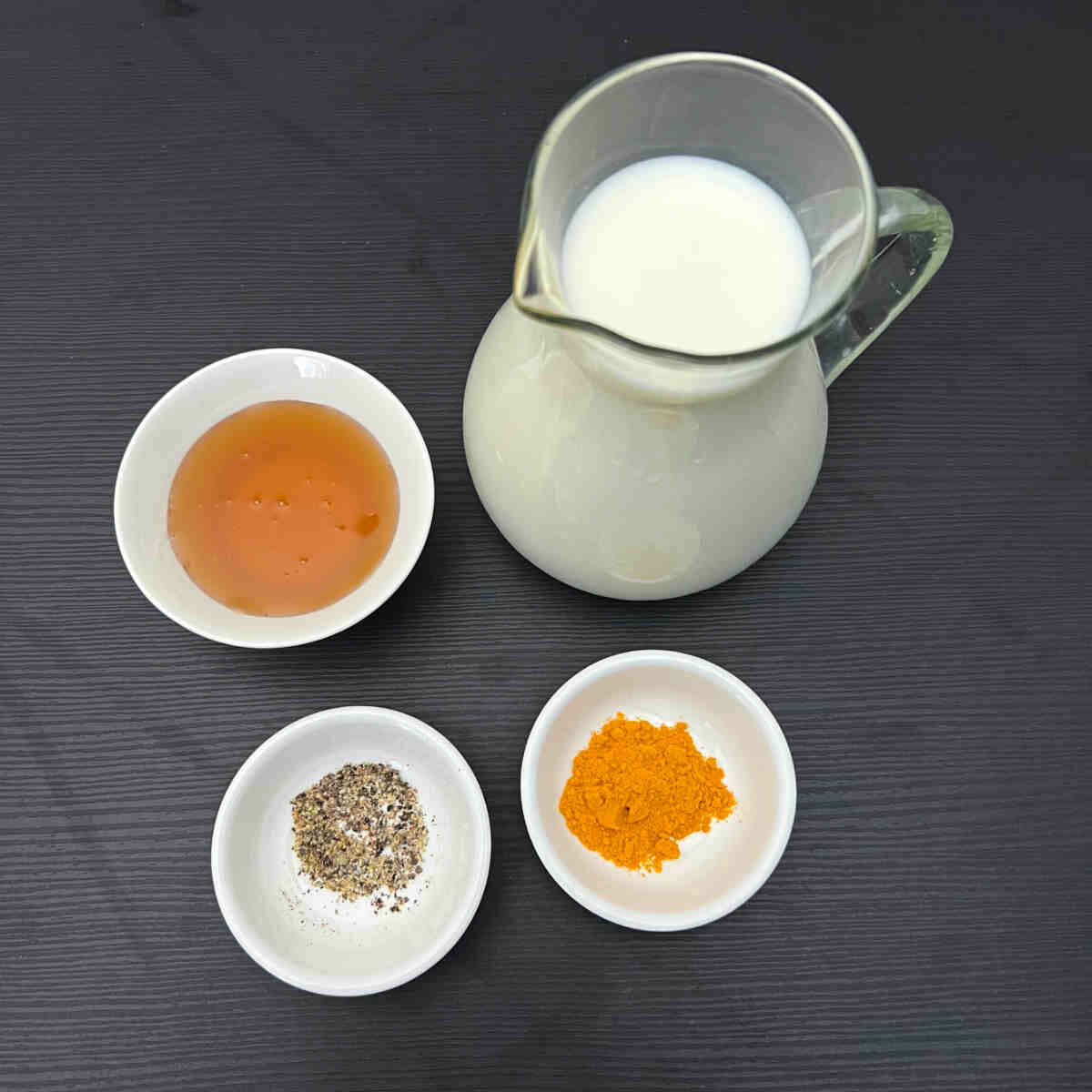 ingredients to make turmeric milk.