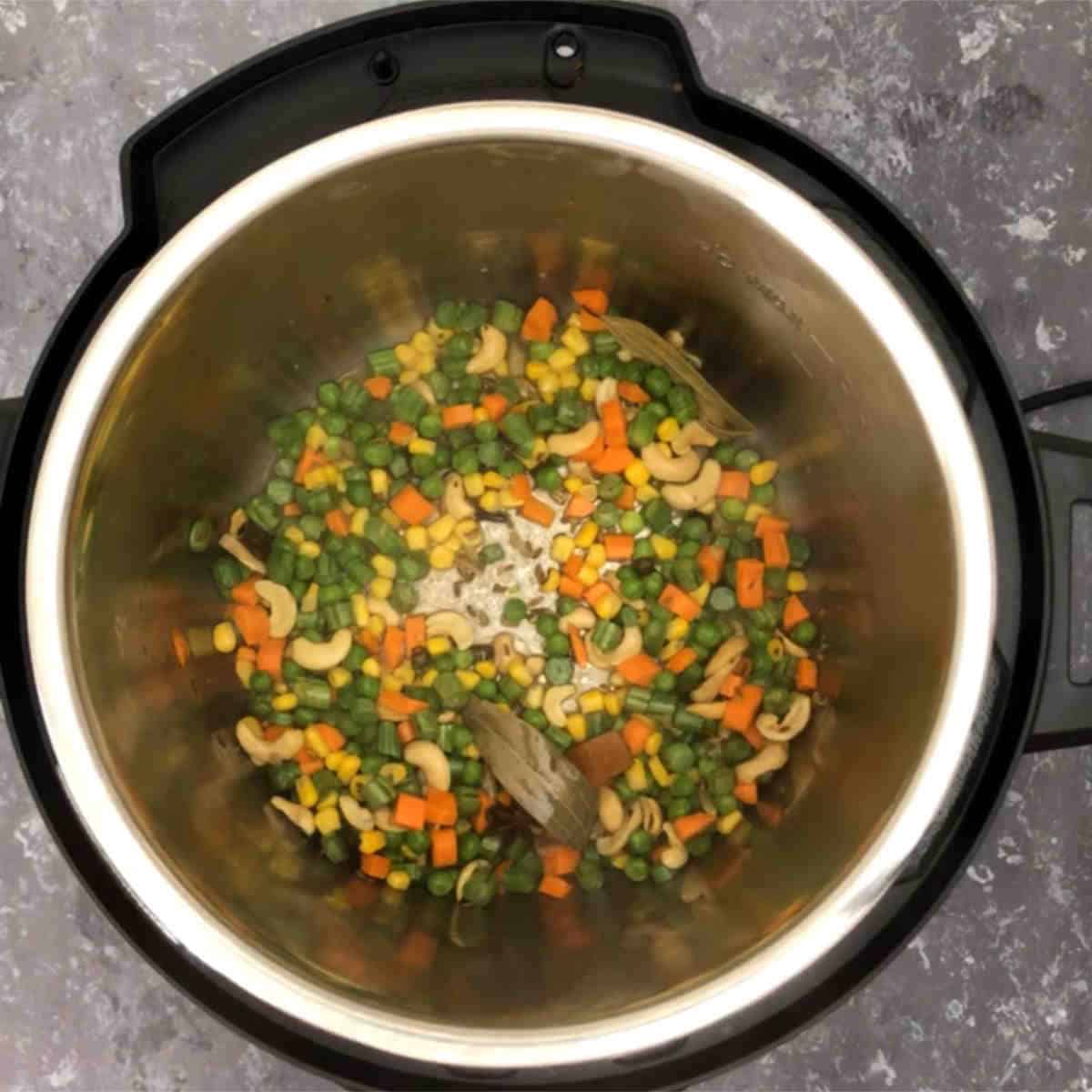 Add veggies and saute.