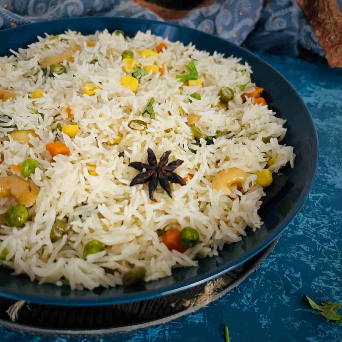 coconut rice with vegetables.