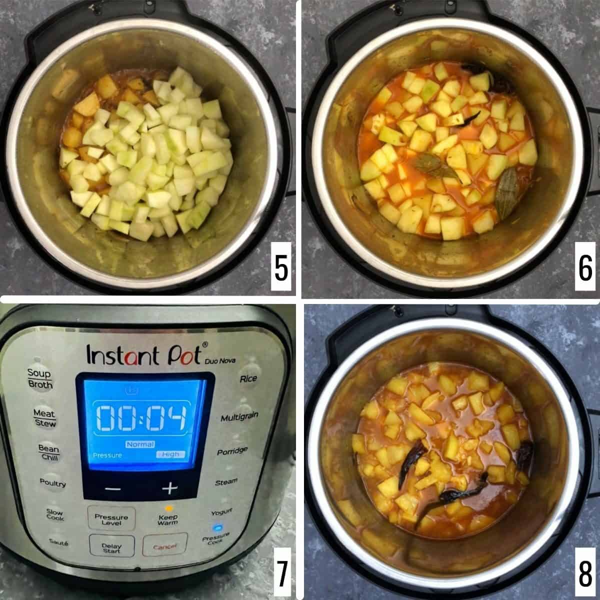 papaya potato curry steps 5-8.