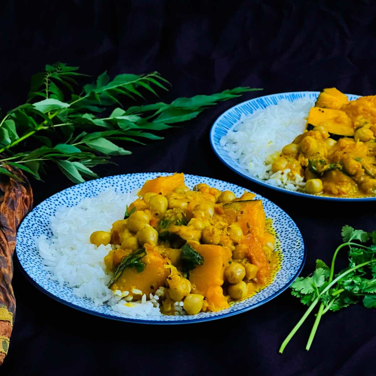 pumpkin curry with basmati rice.