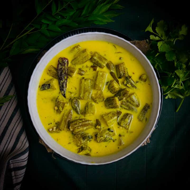 bhindi kadhi.