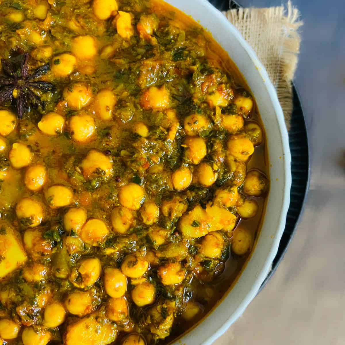chickpea spinach curry.