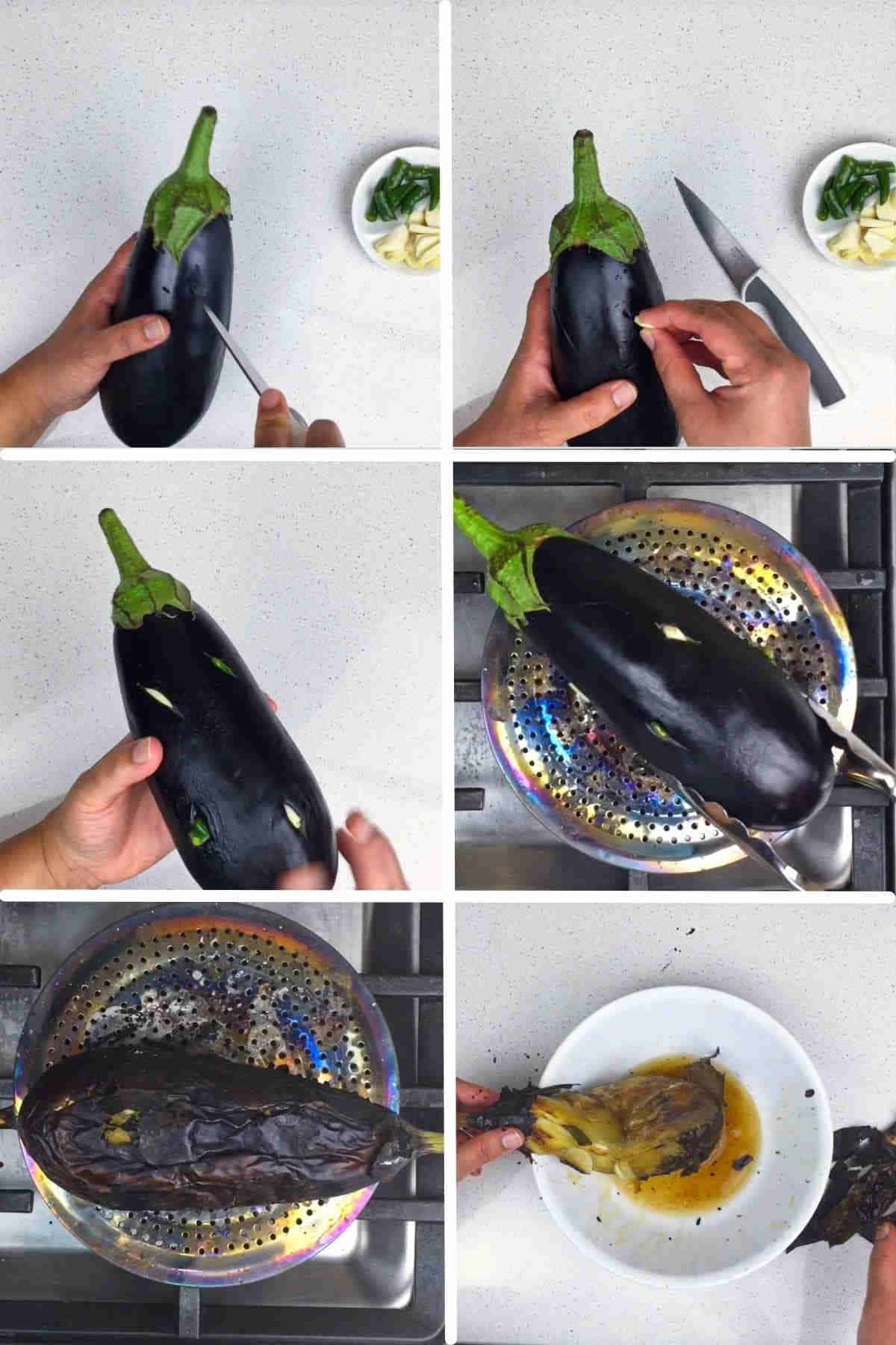 roast eggplants.