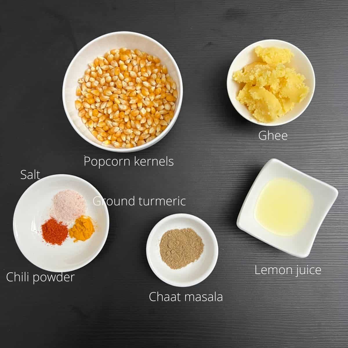 indian popcorn ingredients with labels.