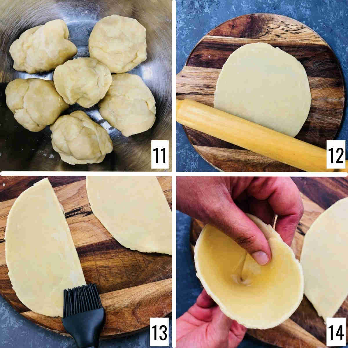 make cones with the dough.