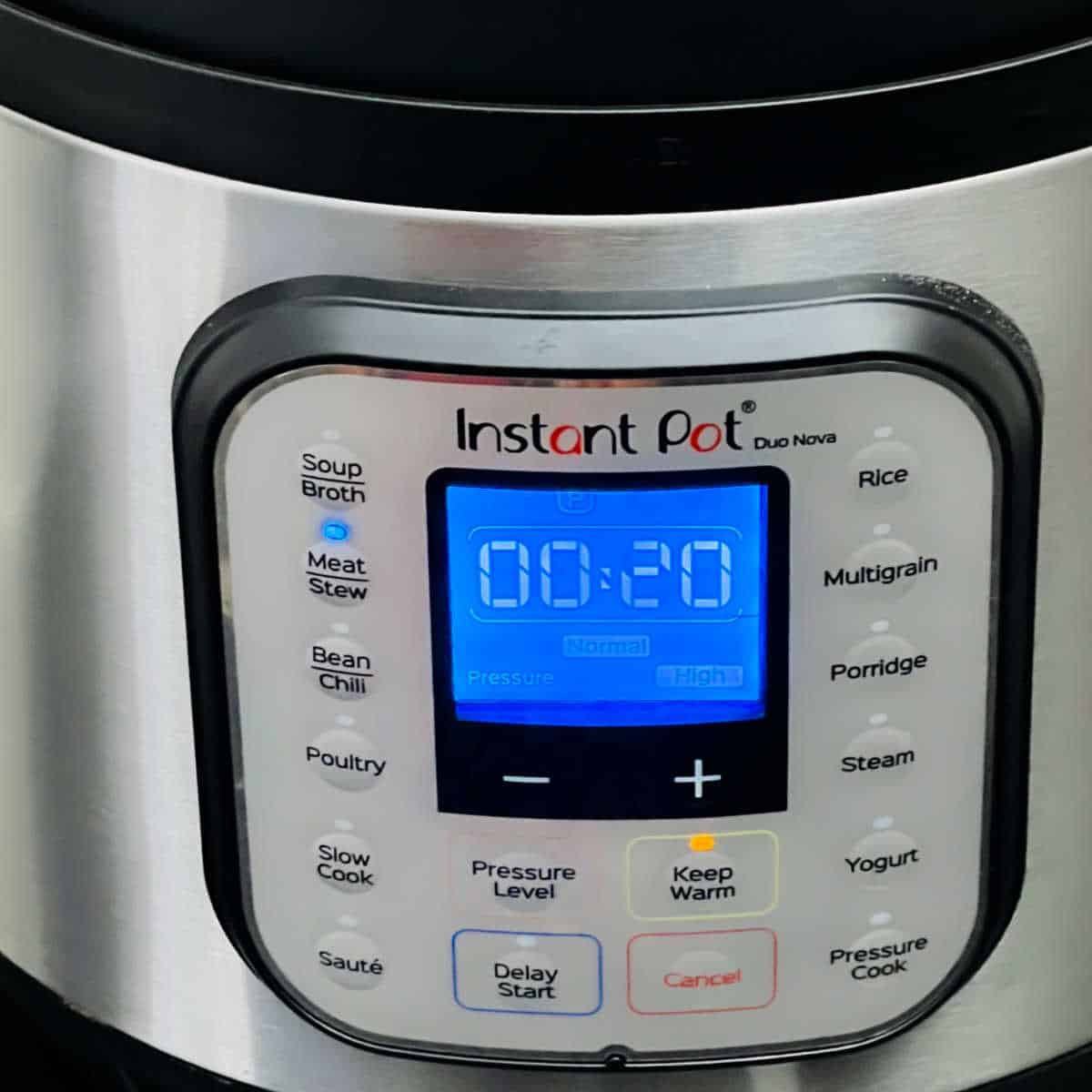 Step showing the Instant Pot cooking time.