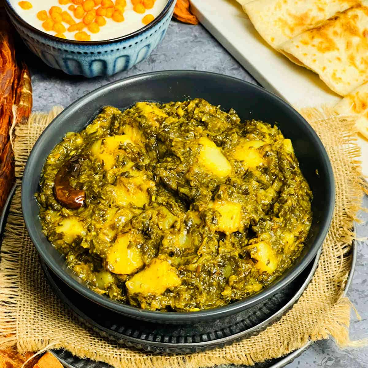 potato and spinach curry.