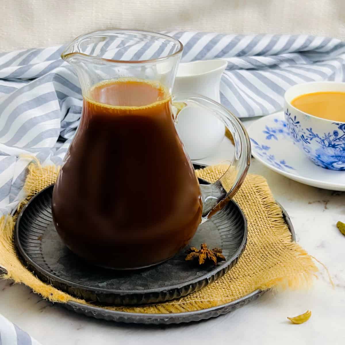 chai concentrate in a jug.