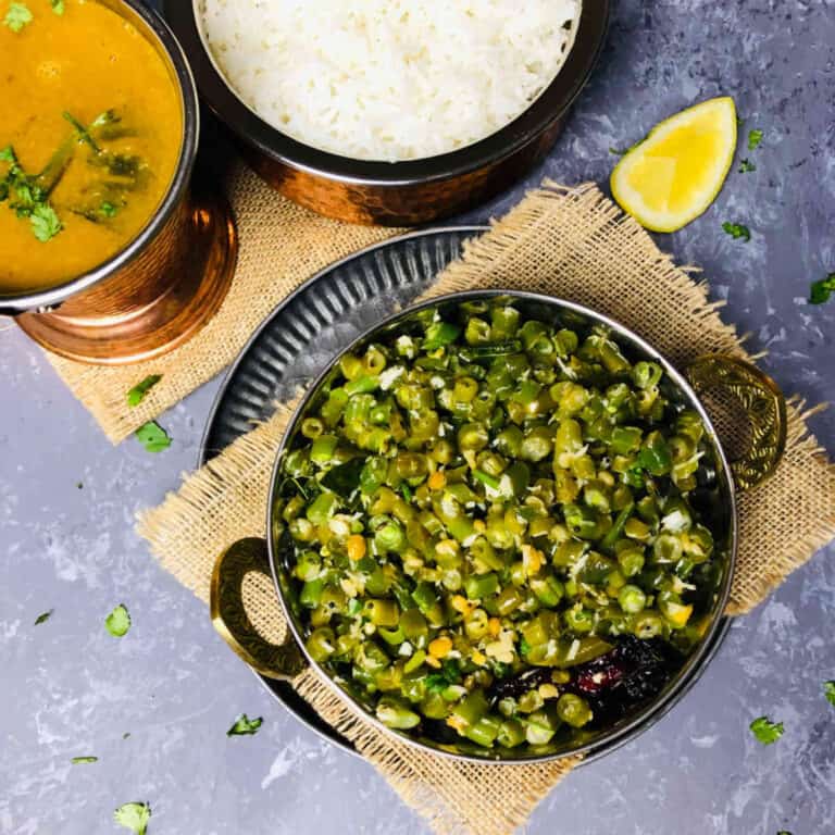 Beans Palya / Beans Poriyal (South Indian Green Beans) Easy Indian Cookbook