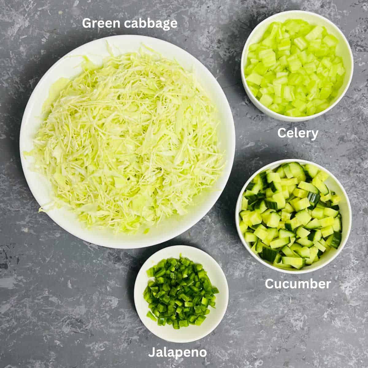 Veggies for cabbage salad.