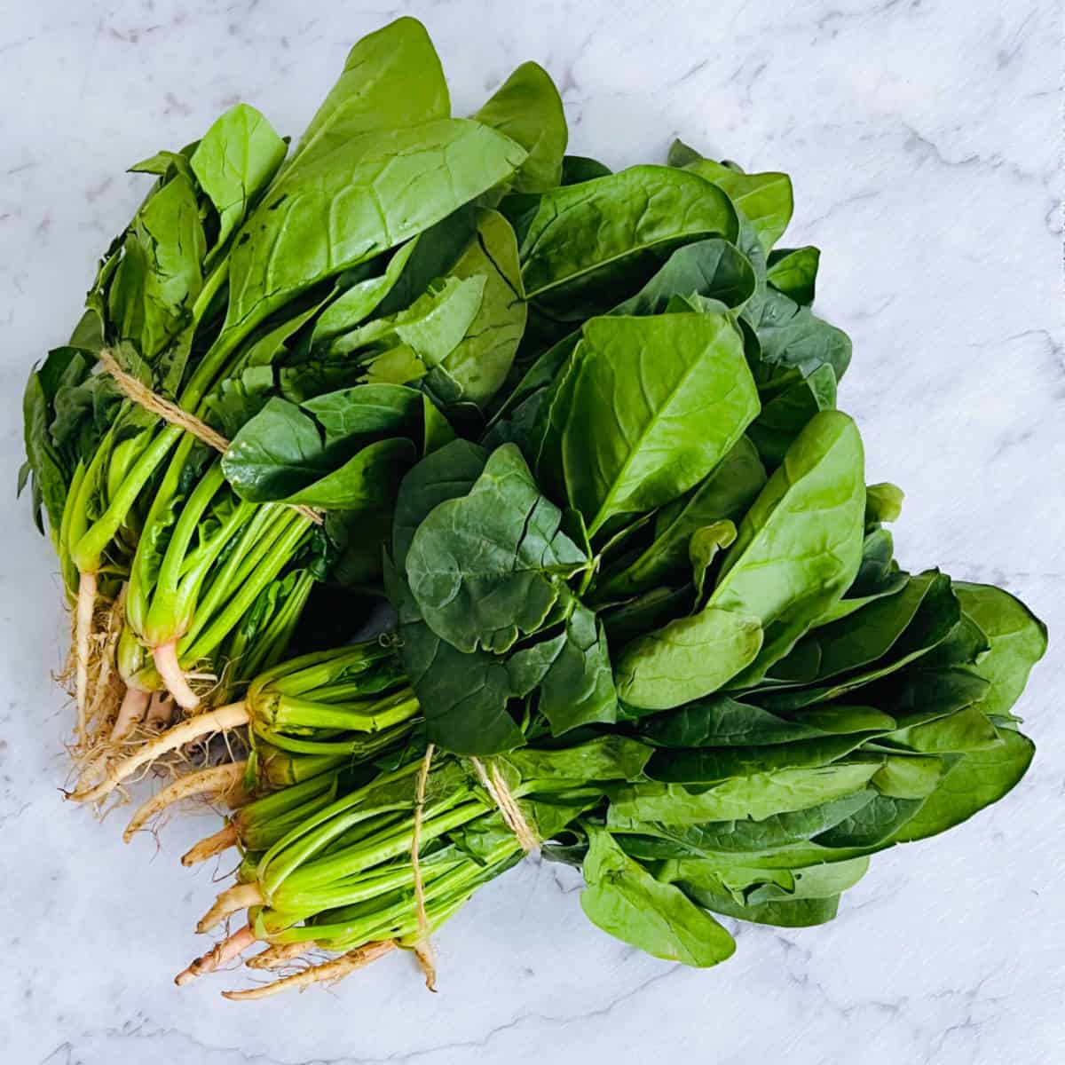 fresh spinach leaves.