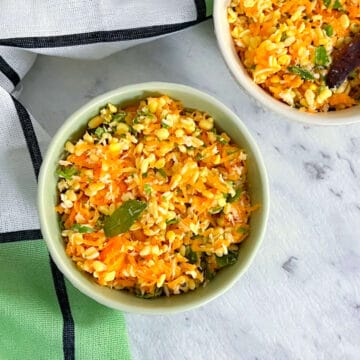 indian carrot salad with lentils.