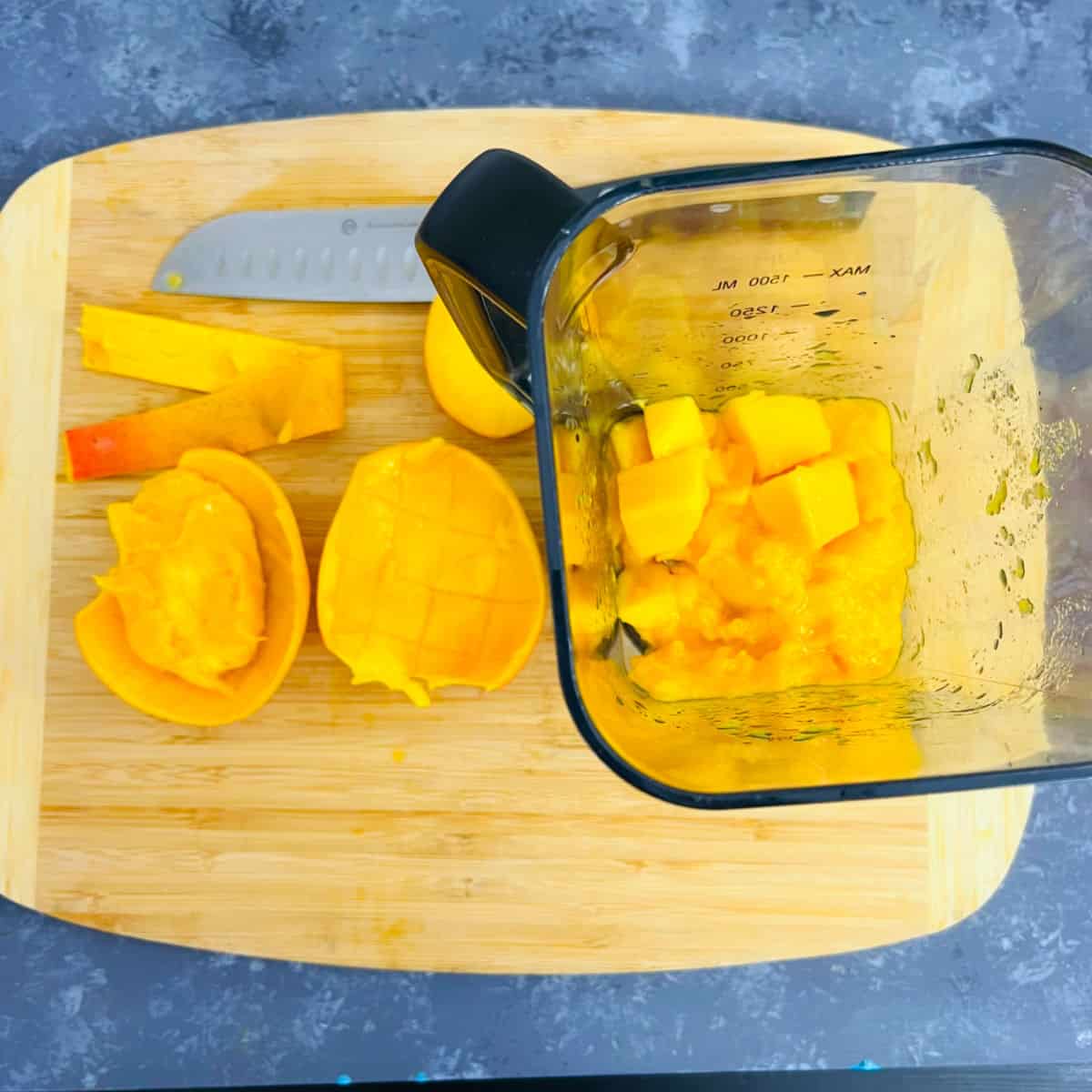 mango in blender.