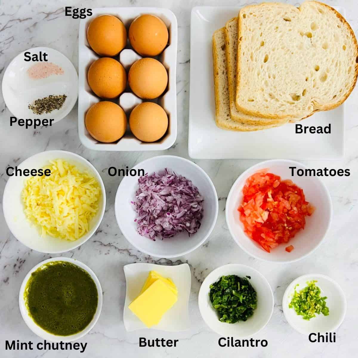 bread omelet ingredients.