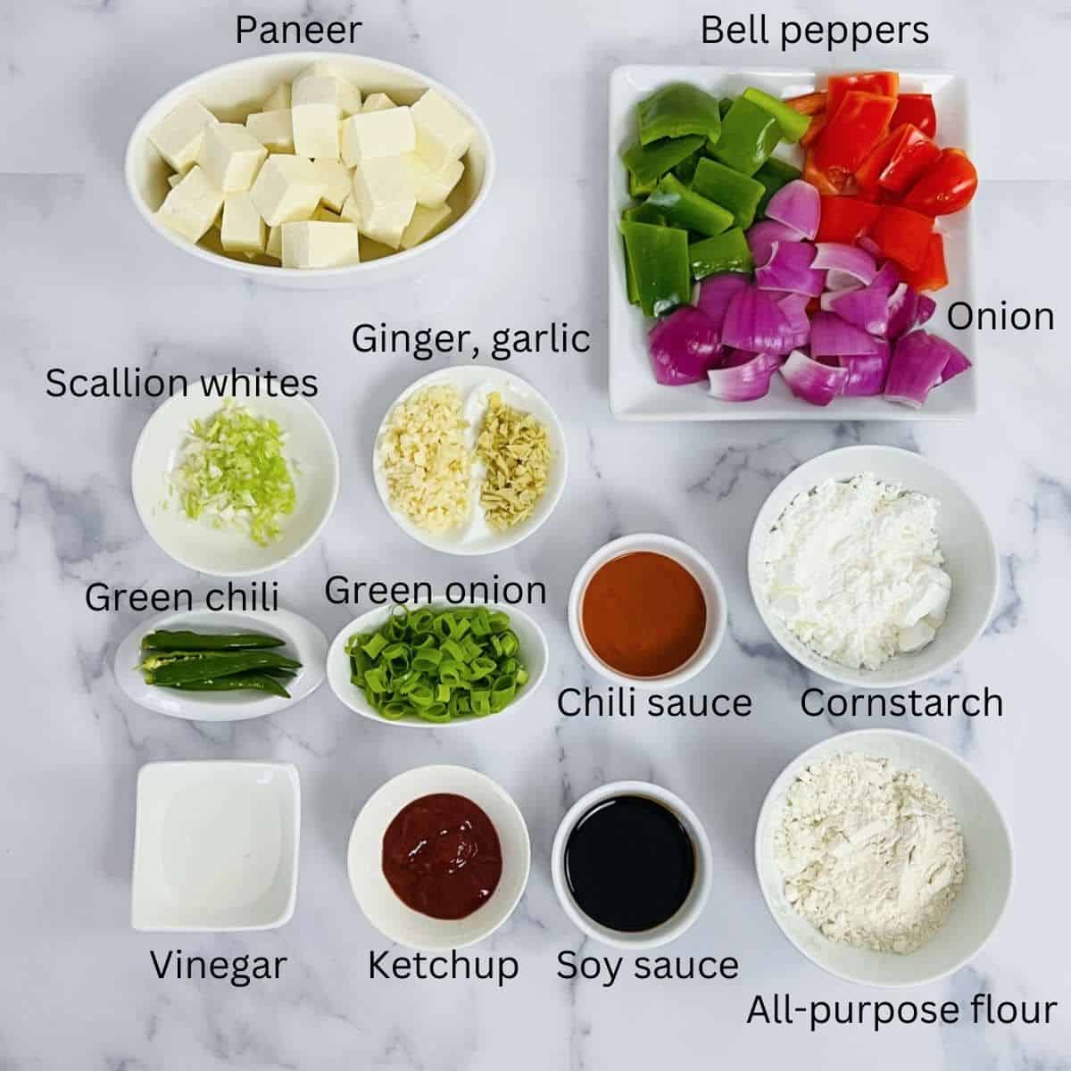 chilli paneer ingredients.