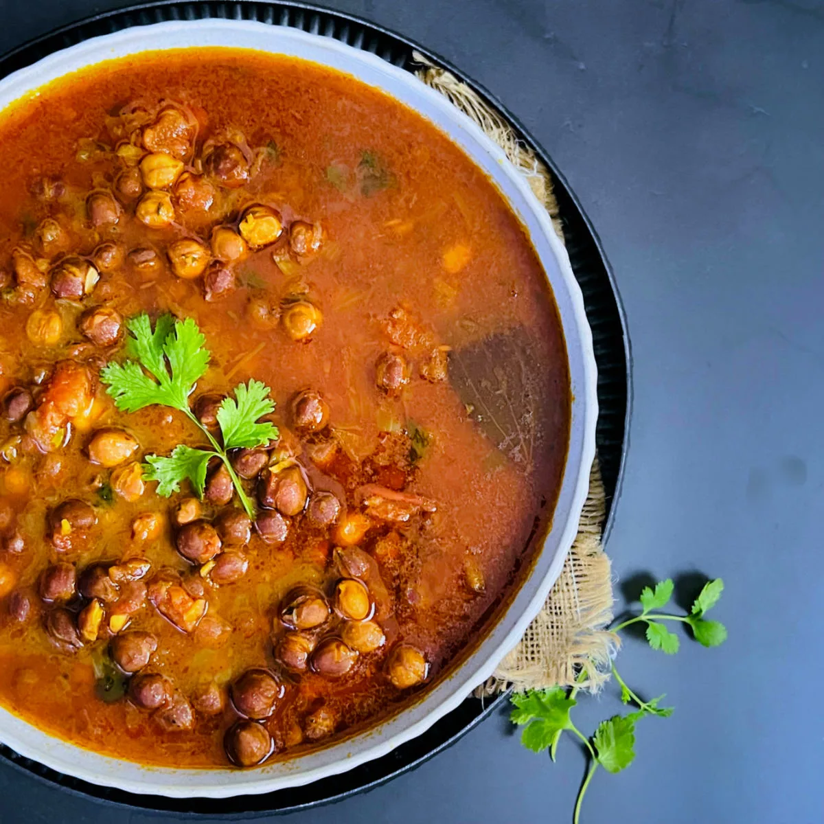Black chickpea curry.