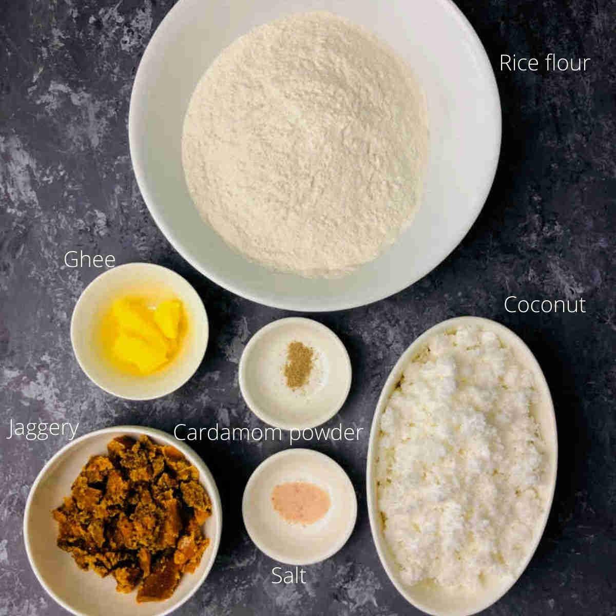 Ingredients to make modak.