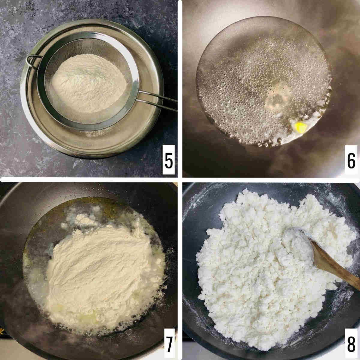 Cook the rice flour.