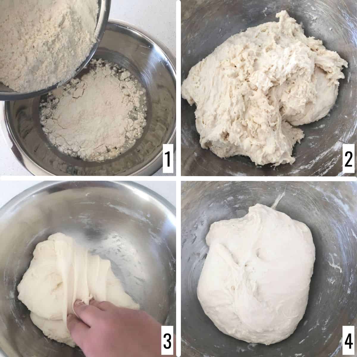 Combine starter and flour.