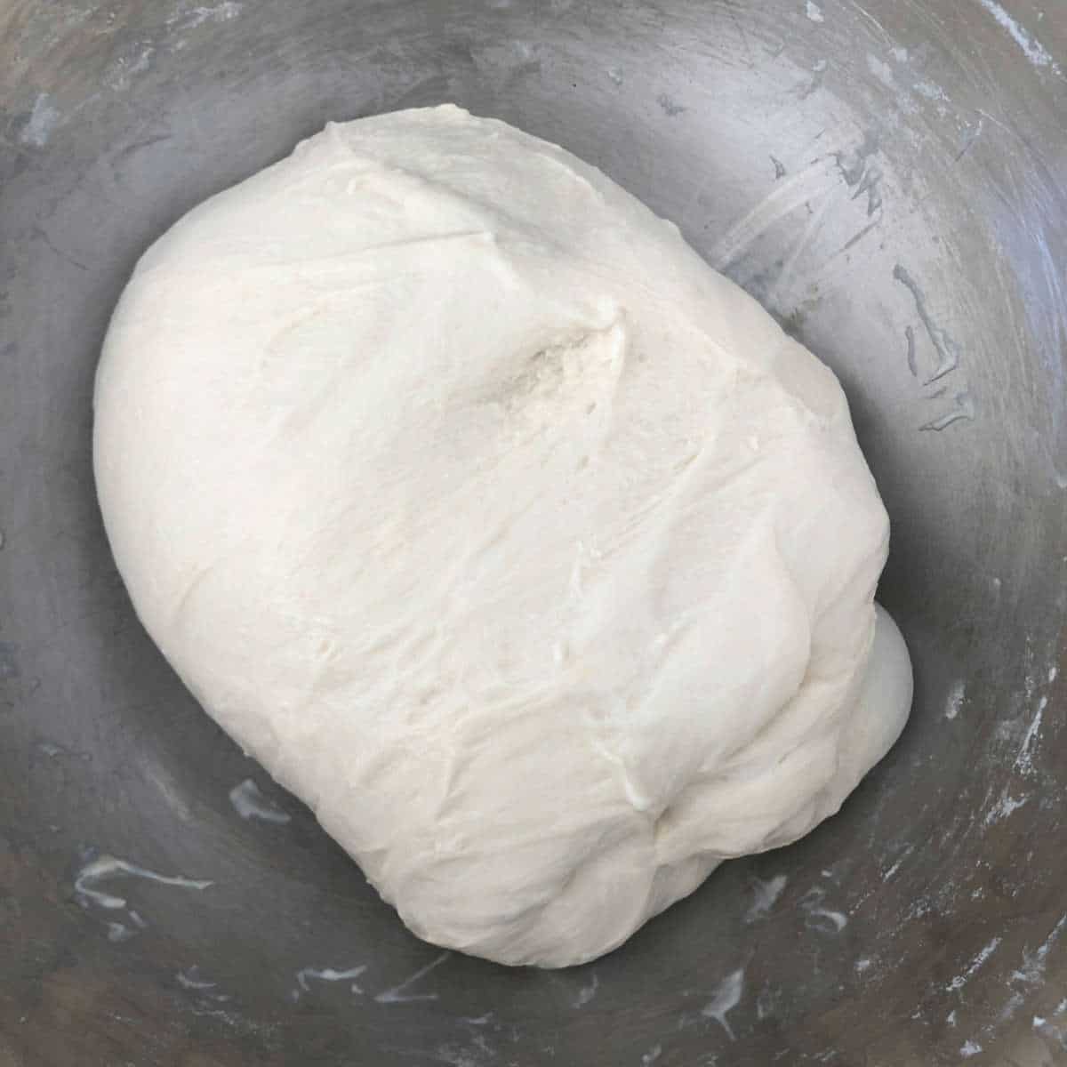 Dough ready for bulk fermentation.