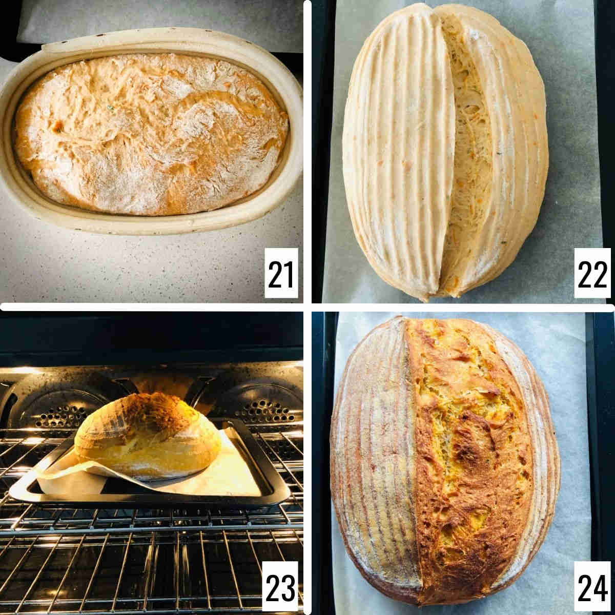 Bake the bread after cold proofing.