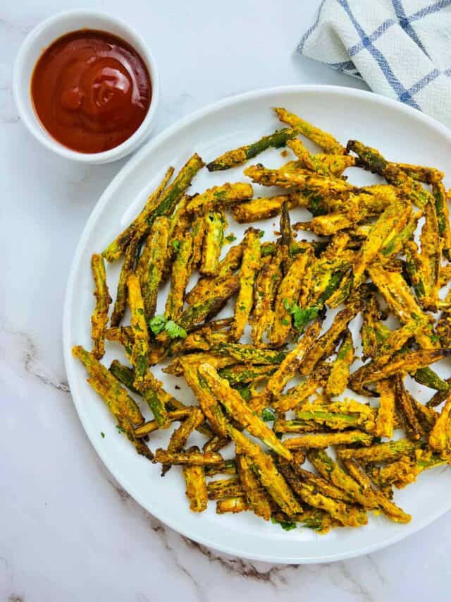 Air Fryer Okra (Crispy Kurkuri Bhindi)