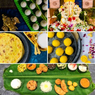 Collage of Ganesh Chaturthi recipes.