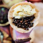 Halwa and chanay placed on puri.