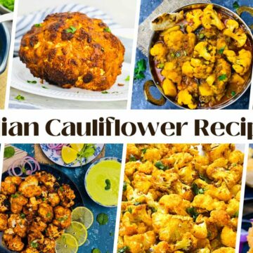 A collage of Indian cauliflower recipes.
