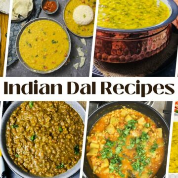 A collage of Indian dal recipes.
