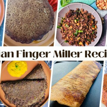 A collage of Indian ragi recipes.