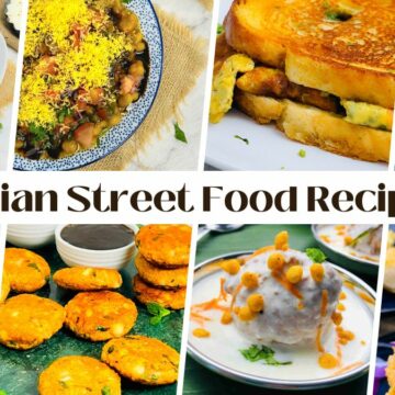 A collage of Indian street foods.