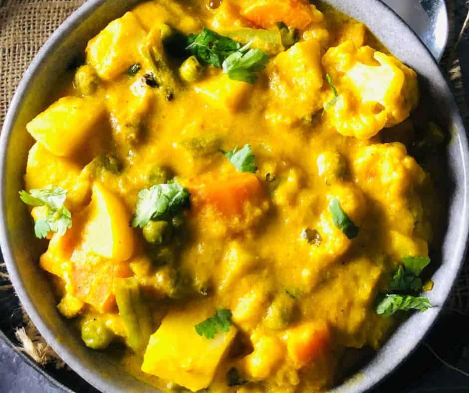 Instant Pot Vegetable Korma with Coconut Milk - Easy Indian Cookbook