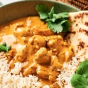 closeup image of butter chicken
